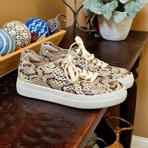 Vince Camuto Women's Leather Snakeskin Print Sneakers, Sz 8.5